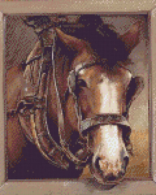 Clydesdale Horse Nine [9] Baseplate PixelHobby Mini-mosaic Art Kit
